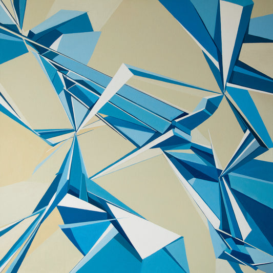 Flight of the paper airplane- 30”x30”